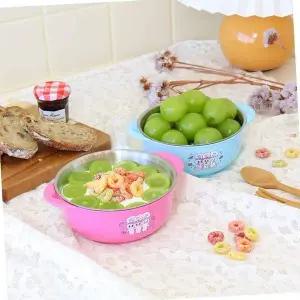 [골드스마일]식판 에스더버니 스텐 그릇 안전핸들 보울 M 유아국그릇 김팀장