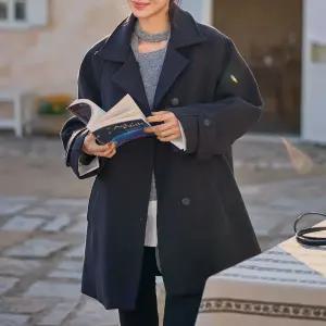 나그랑 싱글 하프 코트 카라넥 누빔안감 오버핏 여성 빅사이즈