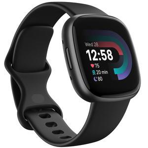 GPS, 24시간 심박수, 수면 추적, 운동 모드, 알렉사 내장, 방수, 6일 이상 배터리 수명 - Fitbit Versa 4 및 피트니스 스마트워치 블랙