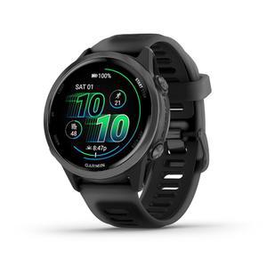 Garmin 포러너 570, 42mm, 어드밴스드 GPS 러닝 및 트라이애슬론 스마트워치, AMOLED 디스플레이, 교육 복구 기능, 반투명 블랙/블랙 밴드가 있는 슬레이트 그레이 알루미늄