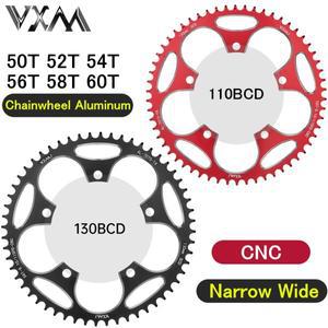 VXM 도로 자전거 좁은 와이드 체인링 110BCD 크랭크 50T 52T 54T 56T 58T 60T 7075 알루미늄 합금 초경량