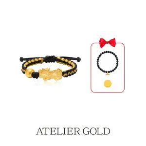 24K 비휴 매듭 반지 + 24K 오닉스 순금 고래꼬리 팔찌 + 24K 골드 1종