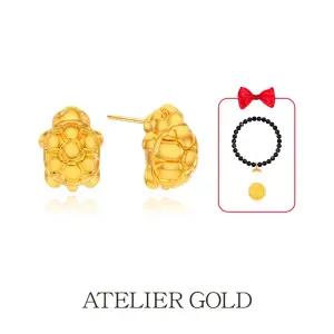 24K 순금 거북이 귀걸이 + 24K 오닉스 순금 고래꼬리 팔찌 + 24K 골드 1종