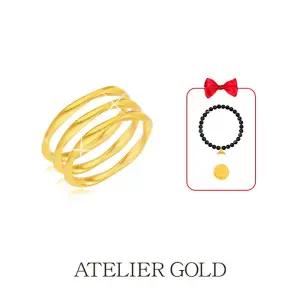 24K 웨이브 반지 트리플 세트 + 24K 오닉스 순금 고래꼬리 팔찌 + 24K 골드 1종