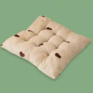 ( )겨울 책상 사무실 의자 극세사 쿠션 방석 Brown하트