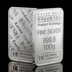 실버 999.9 은테크 투자용 프레스 실버바 순은바 100g 한국금상품거래소