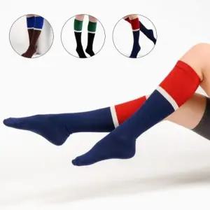 엠로트 겨울 기모 여성 무릎 오버 니삭스 양말 타킹 화이트라인 컬러  필라테스 롱