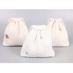 순면 누빔 복조리 파우치 기저귀 가방 화장품 (랜덤)