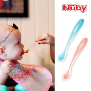 누비 온도감지 이유식스푼 2개입_색상선택