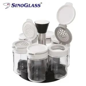 양념병 6P+회전거치대 (화이트) 소금 후추통 조미료통