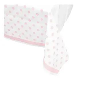 라인도트 테이블보 핑크