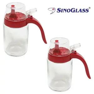 소스 오일병 250ml (레드) 2P 유리 간장 기름 양념통