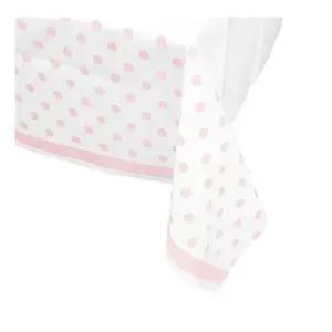 라인도트 테이블보 핑크