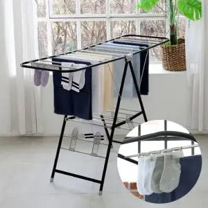 Y형 블랙스텐 클립 빨래건조대 접이식 이불 수건 베란다 빨래걸이