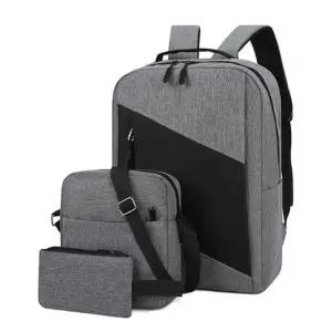 [파파브로] 남성 USB포트 사선배색백팩 LD-BA-QLD951-그레이