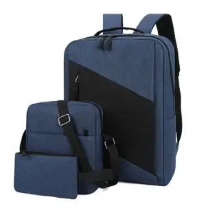 [파파브로] 남성 USB포트 사선배색백팩 LD-BA-QLD951-네이비