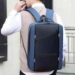 [파파브로] 남성 USB포트 투지퍼 백팩 LD-BA-QLD956-네이비