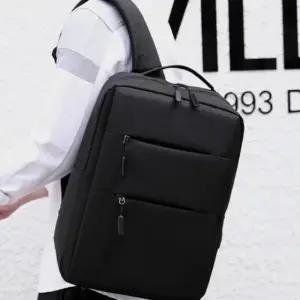 [파파브로] 남성 USB 노트북 출근백팩 LD-BA-QLD884-블랙