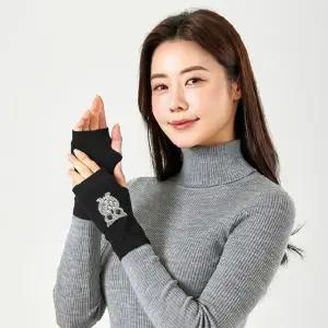 (빅)[3종]큐빅 장식 니트 반장갑(핸드워머)