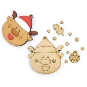 ( )열개 우드공예 쉐이커 MDF 루돌프 DIY 키링 크리스마스 마라카스