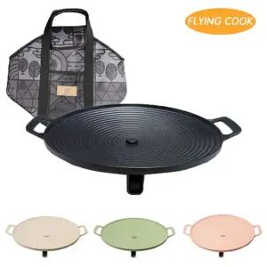 플라잉쿡 코팅 멀티 그리들 32 /캠핑 무쇠 불멍 바베큐그릴 추천 불판 가방