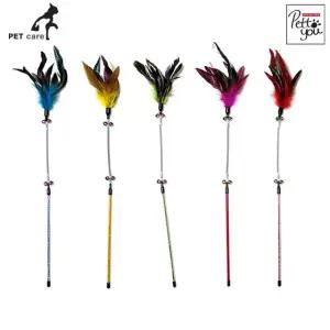 펫투유 우쭈쭈 깃털 스프링 낚시대 랜덤1개