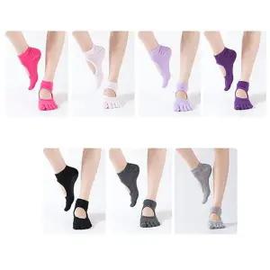 [셀러에이드]발등오픈형 논슬립여성용발가락요가양말랜덤3족204576