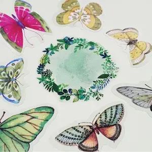 나비 세트 초록나비 스티커 40P