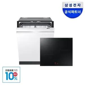 삼성전자 비스포크 3구 인덕션 14인용 식기세척기 세트 DW80F73Y1UEW+NZ63DG403CFK 블랙