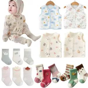아기 월동준비 신생아 보온조끼/겨울 기모 보온양말/풋워머/수면양말