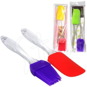 미지 투명 실리콘 2P세트 (알뜰주걱+김솔) 키친툴 스파츌라 조리도구 요리 주방