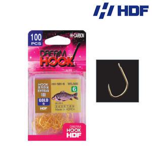 HDF 해동 드림훅 경기전용 붕어 무미늘침 금색 민물낚시바늘 HH-581