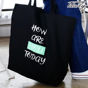 [니까] 남녀공용 블랙투데이 캔버스 빅 에코백 밑단사각 20L용량