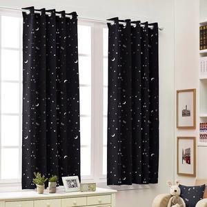 [라이크홈]고밀도 암막커튼 아일렛형 트윙클 반창 2P 블랙