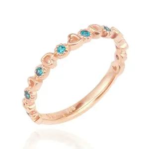 14k [12월 탄생석-블루지르콘] 컬러 큐빅 하트 링 반지