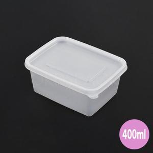 [원포장]400ml 사각용기(뚜껑포함)/100개입/PP용기/전자레인지사용가능/배달용기/포장용기