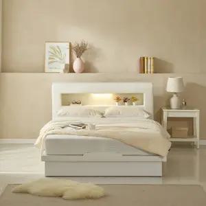 알메르 & 리베라 고급 PU 비건가죽 LED 헤드 침대 매트포함 S SS D Q