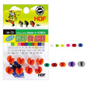 해동조구 칼라 컬러 천연 고무 좁살봉돌