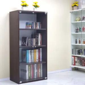 드림퍼니처 드림1200 유리문 깊이30cm 4단 책장 3단 진열장 공간박스 다용도 수납장 피규어 장식장 소품장 틈새장