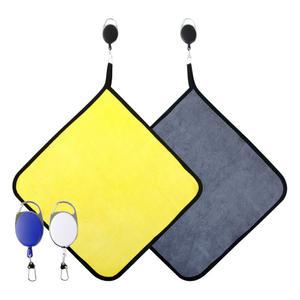 2개 제이케이 양면 극세사 대형 골프 수건 릴 와이어 타올 30x30cm