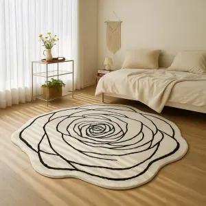 홈메이드 로즈 먼지없는 러그 북유럽 거실 카페트 워셔블 매트 H형