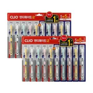 크리오 덴티메이트시즌2  콤팩트 헤드 칫솔 초극세모, 10개입, 2개