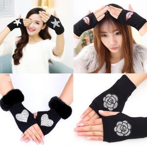 큐빅 장갑 여성 겨울 봄 여름 반장갑 자전거 터치 손가락 암워머 핸드워머