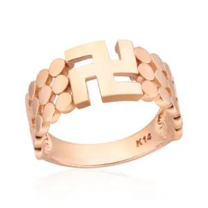 14K 세줄 볼볼 종교 만자 반지 RSS21244