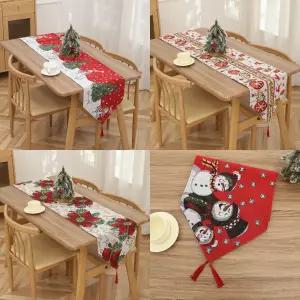 크리스마스 장식 테이블러너 성탄절 식탁러너 송년회 망년회 파티 테이블보 연말 모임 식탁보 루돌프 와인커버 인테리어 소품 꾸미기