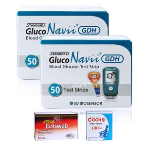스탠다드 글루코나비 GDH 혈당시험지 100매(27|05월)+침 100개+솜 100매