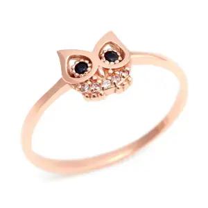 14K 심플 사파이어 부엉이 반지 SRS26827