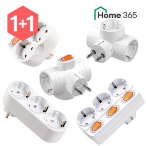 [1개+1개] 홈365 국산 16A 선없는 멀티탭 T자 L자 I자 / 2구 3구
