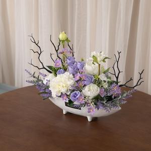 다알리아 조화 센터피스 프록스 수반 set 40cm 인테리어 꽃 테이블 행사 장식 소품 꾸미기