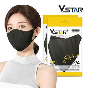 [브이스타KF94] 100매 블랙/화이트/컬러 새부리형 개별포장 국내생산 비말차단 일회용마스크